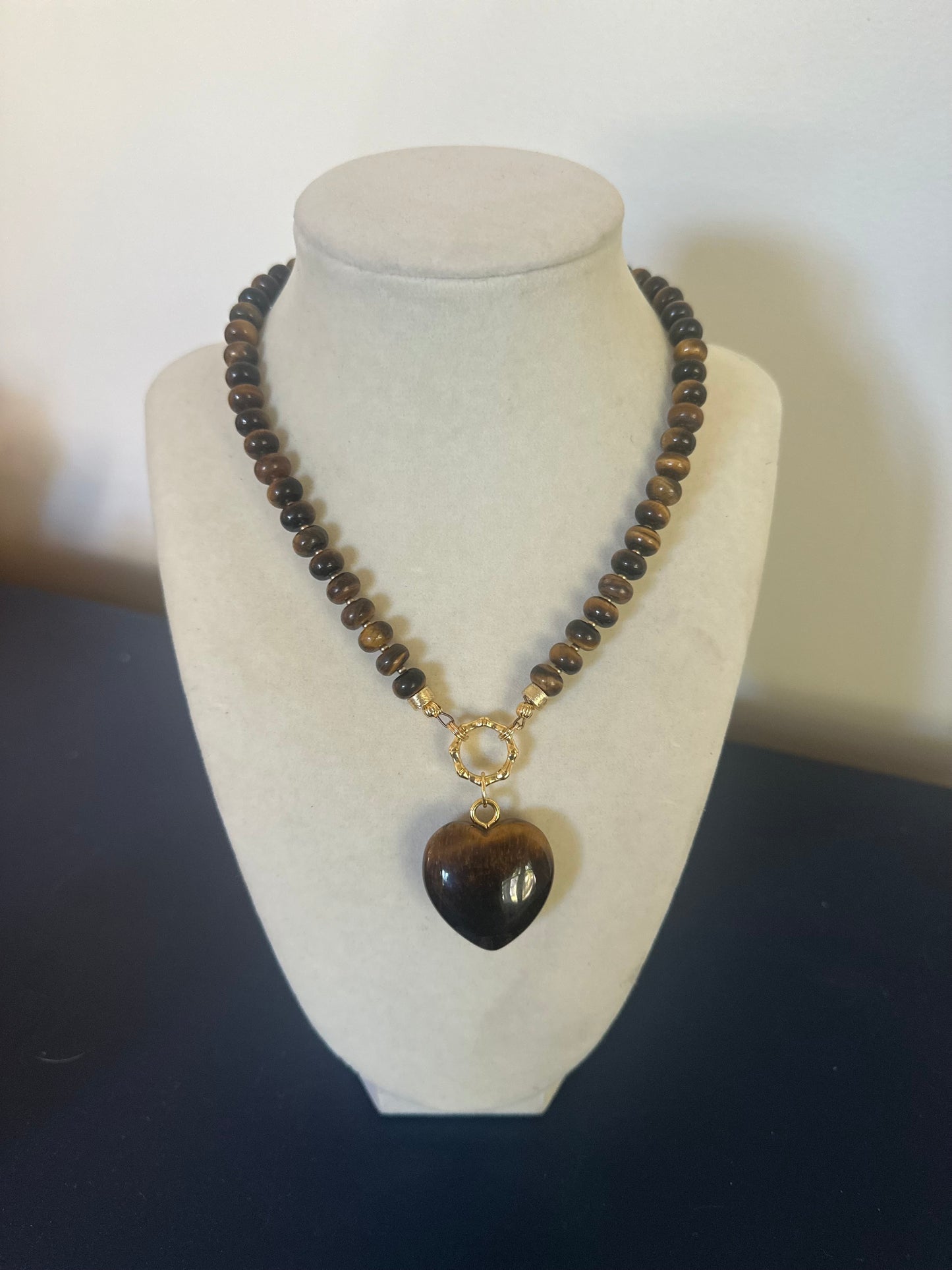 Flock: tigers eye with tigers eye heart pendant