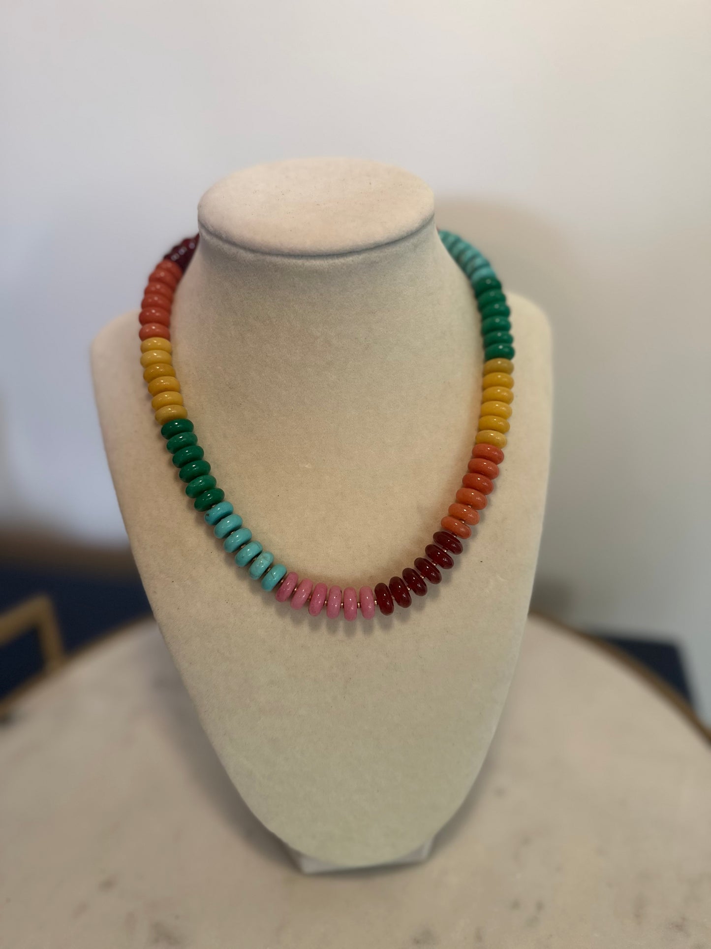 Flock: rainbow rondelle (10mm)