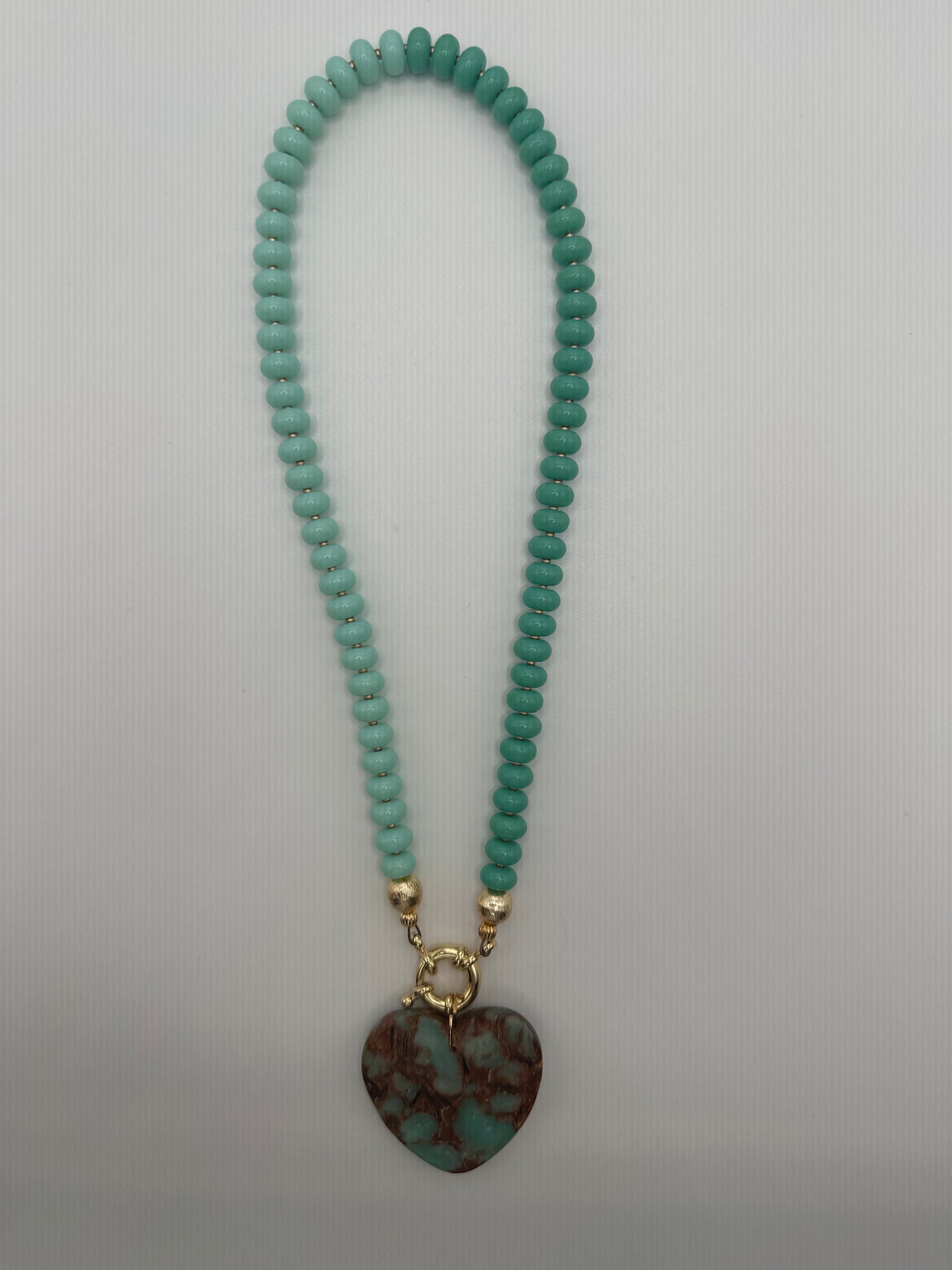 Flock: two toned green with heart pendant