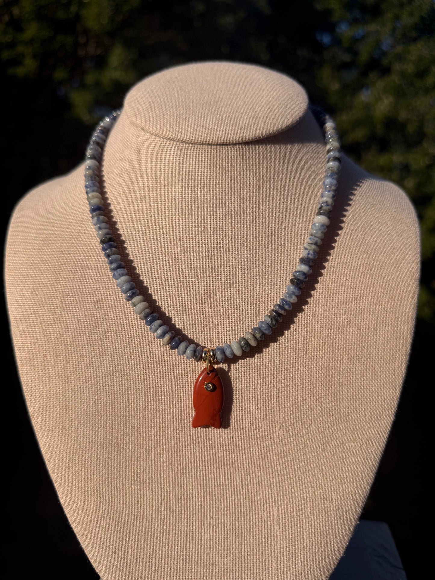 Game Day🏈: blue beads with burnt orange fish