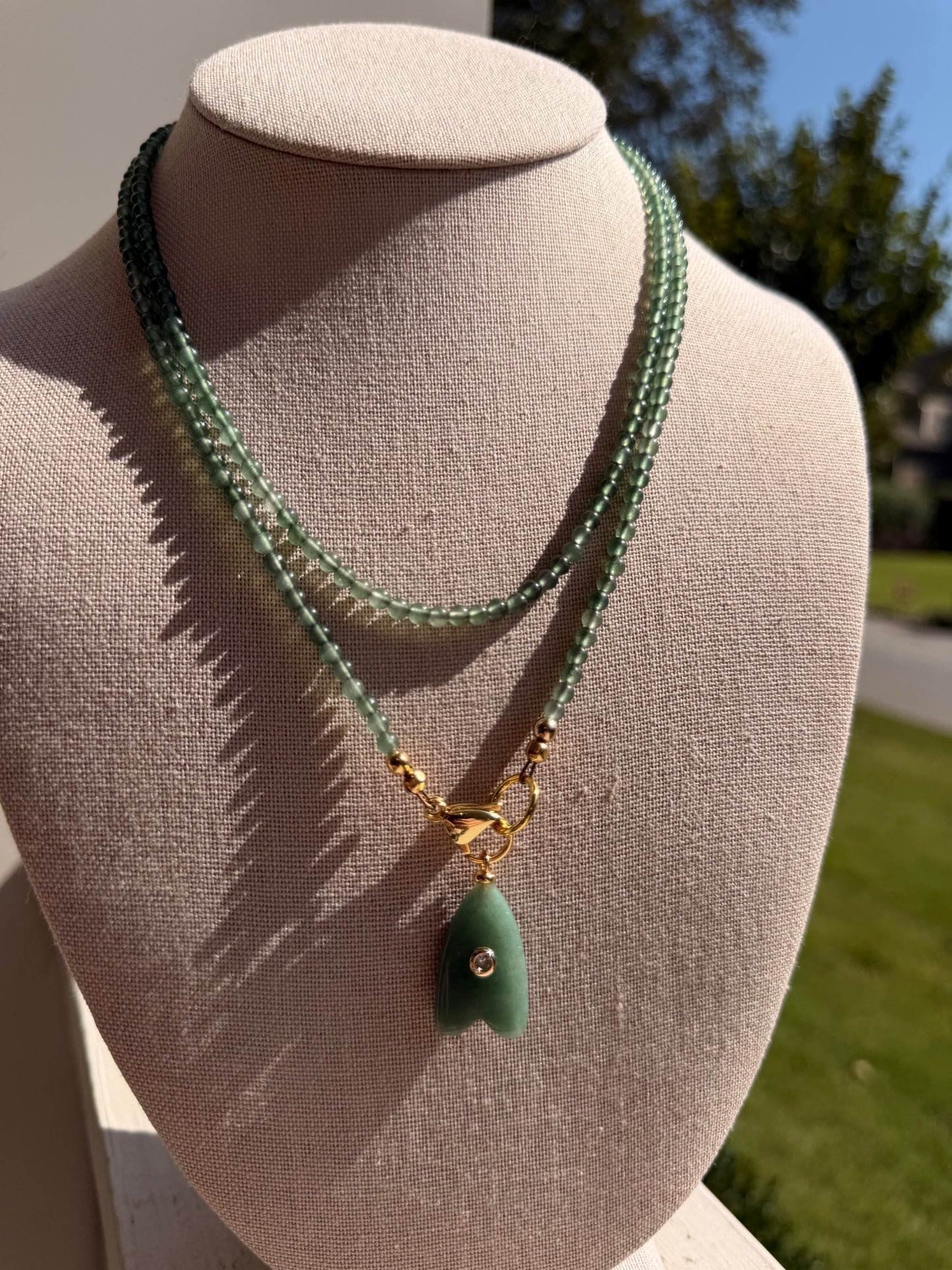 Double Wrap: light green with green pendant