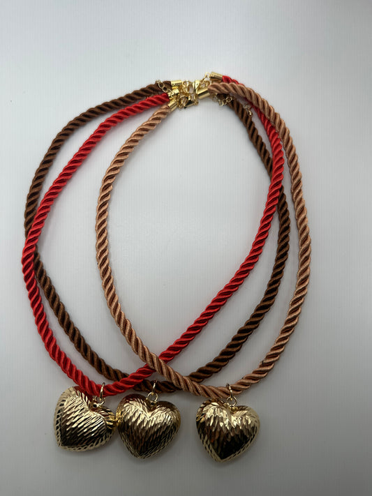 Cords with heart pendant