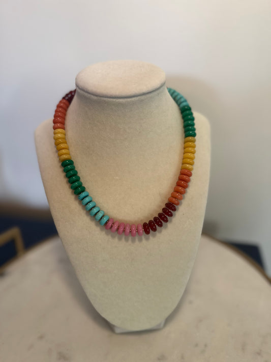 Flock: rainbow rondelle (10mm)