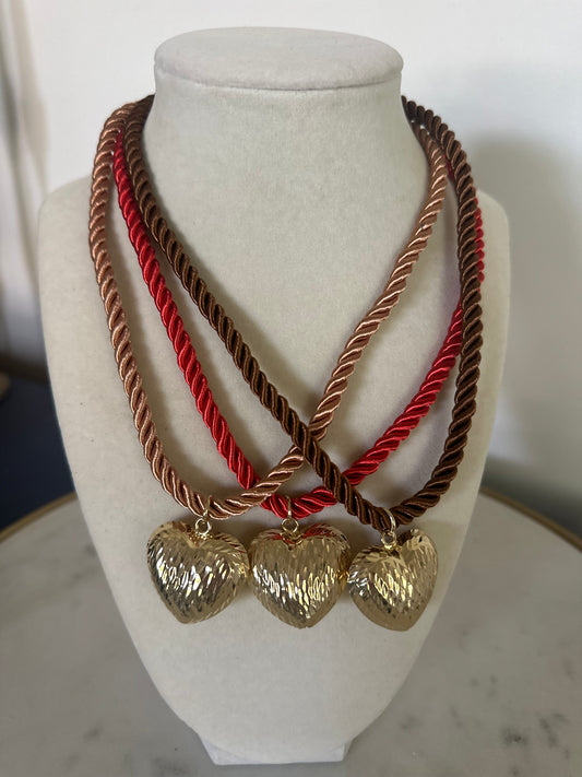 Cords with heart pendant