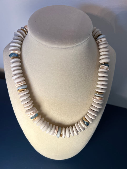 Meridian Series: recycled glass white with blue accents