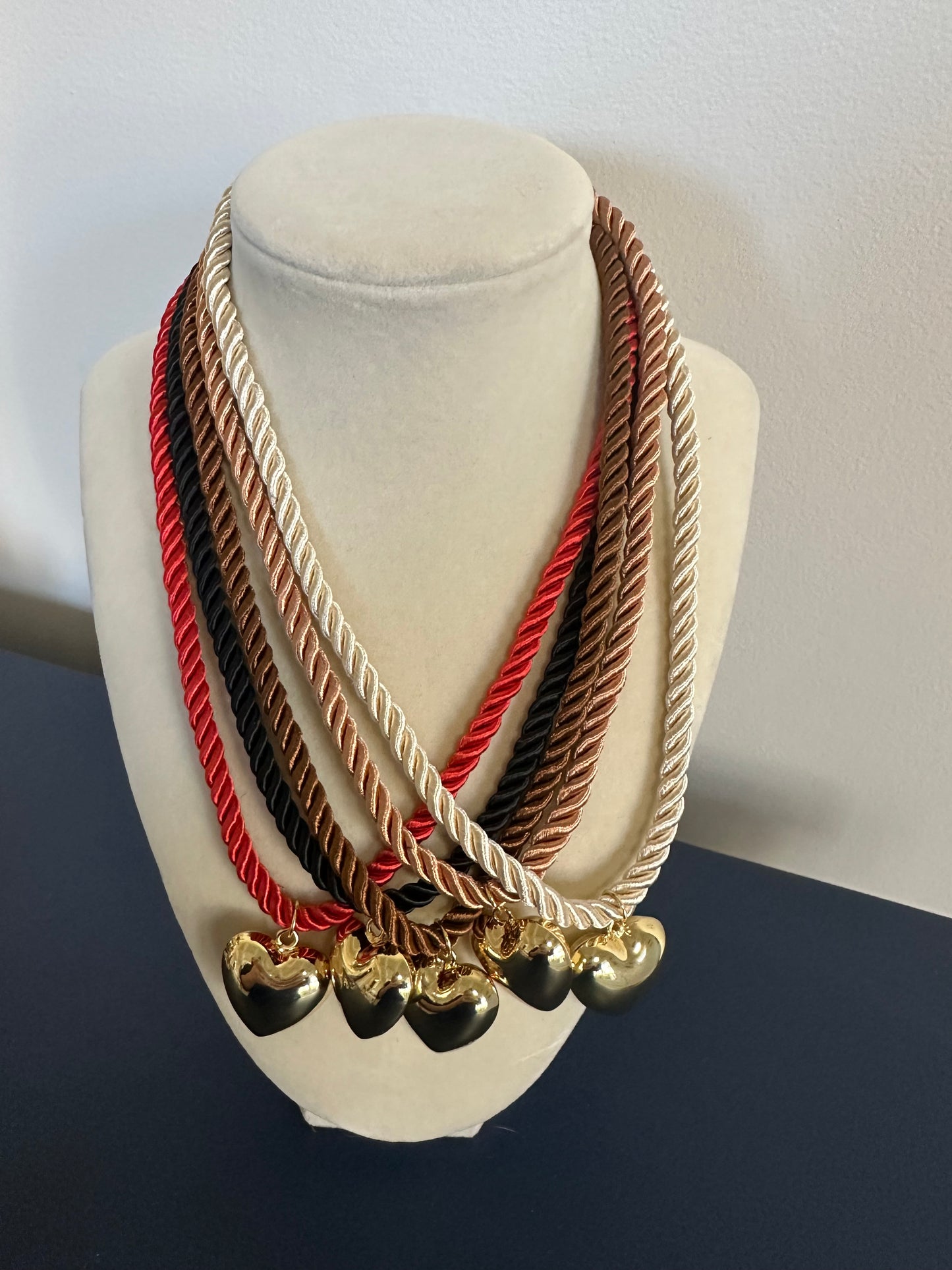 Cords with heart pendant