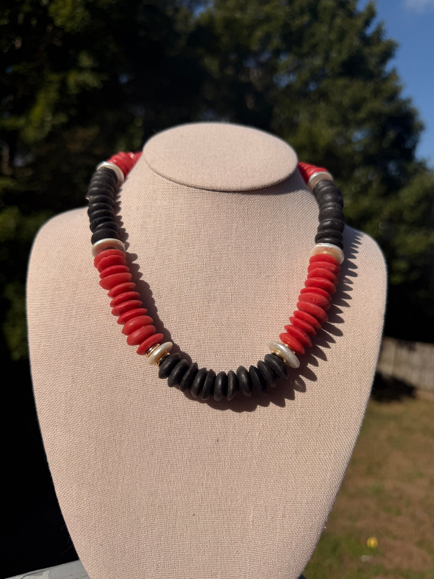Game Day🏈: black and red with coin pearls