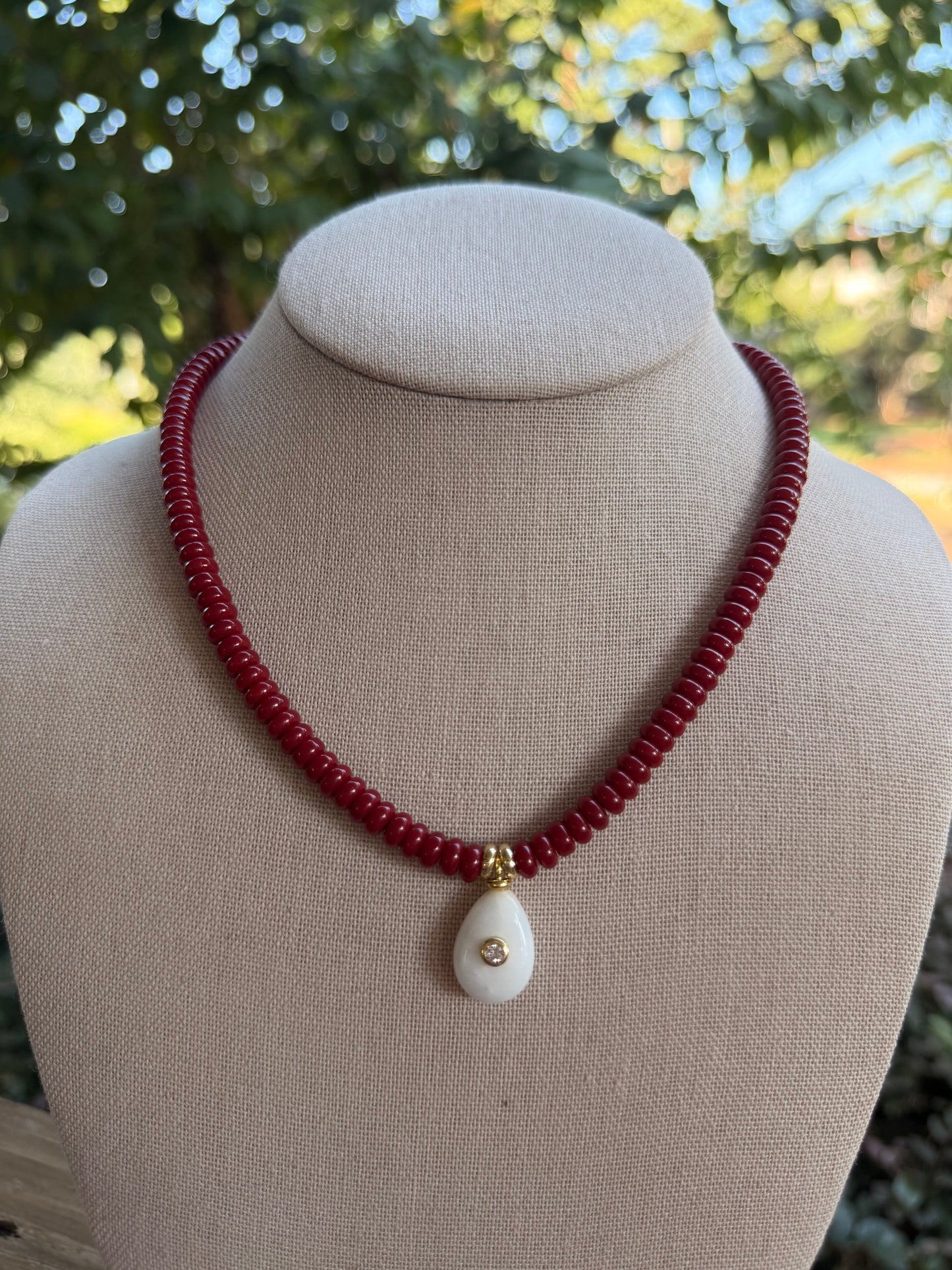 Game Day🏈: dark red mini with white pendant