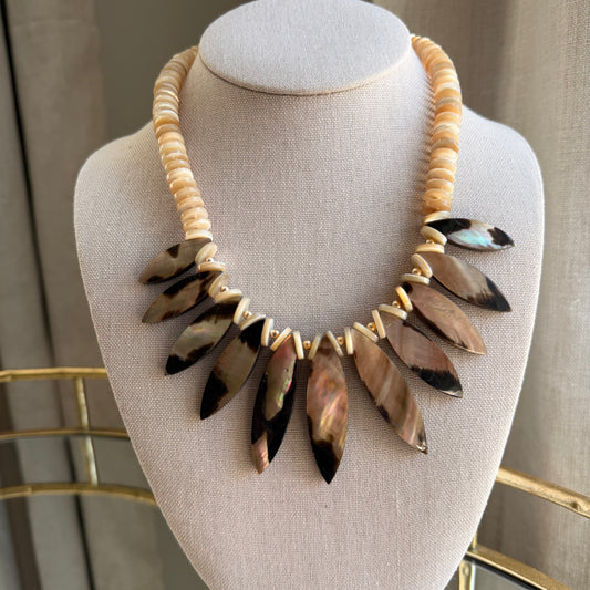 Beachy: brown lip shell and mother of pearl