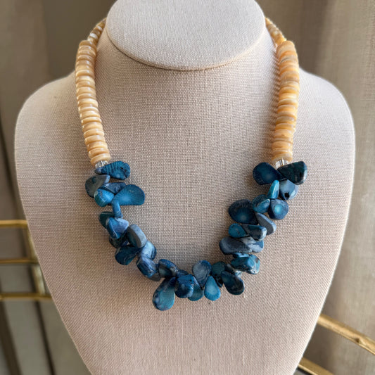 Beachy: blue coral and shells