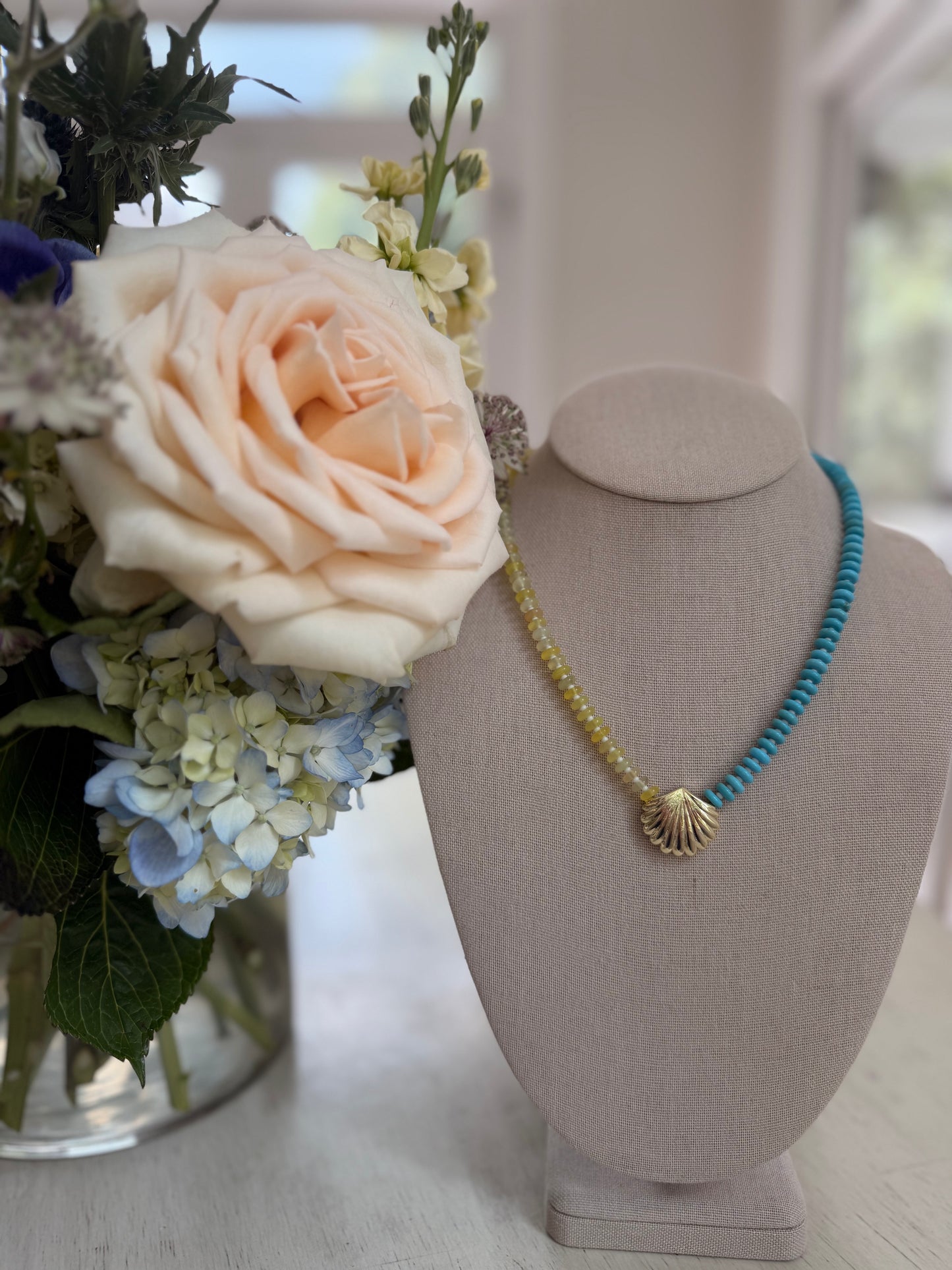 Beachy: two toned turquoise and yellow