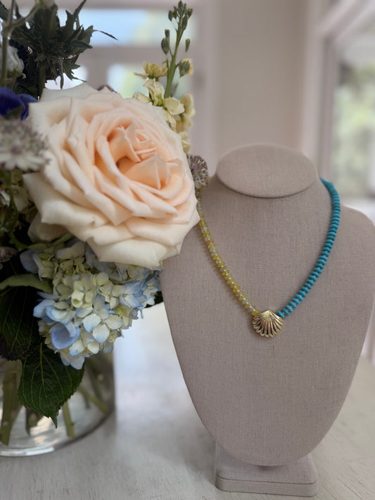 Beachy: two toned turquoise and yellow