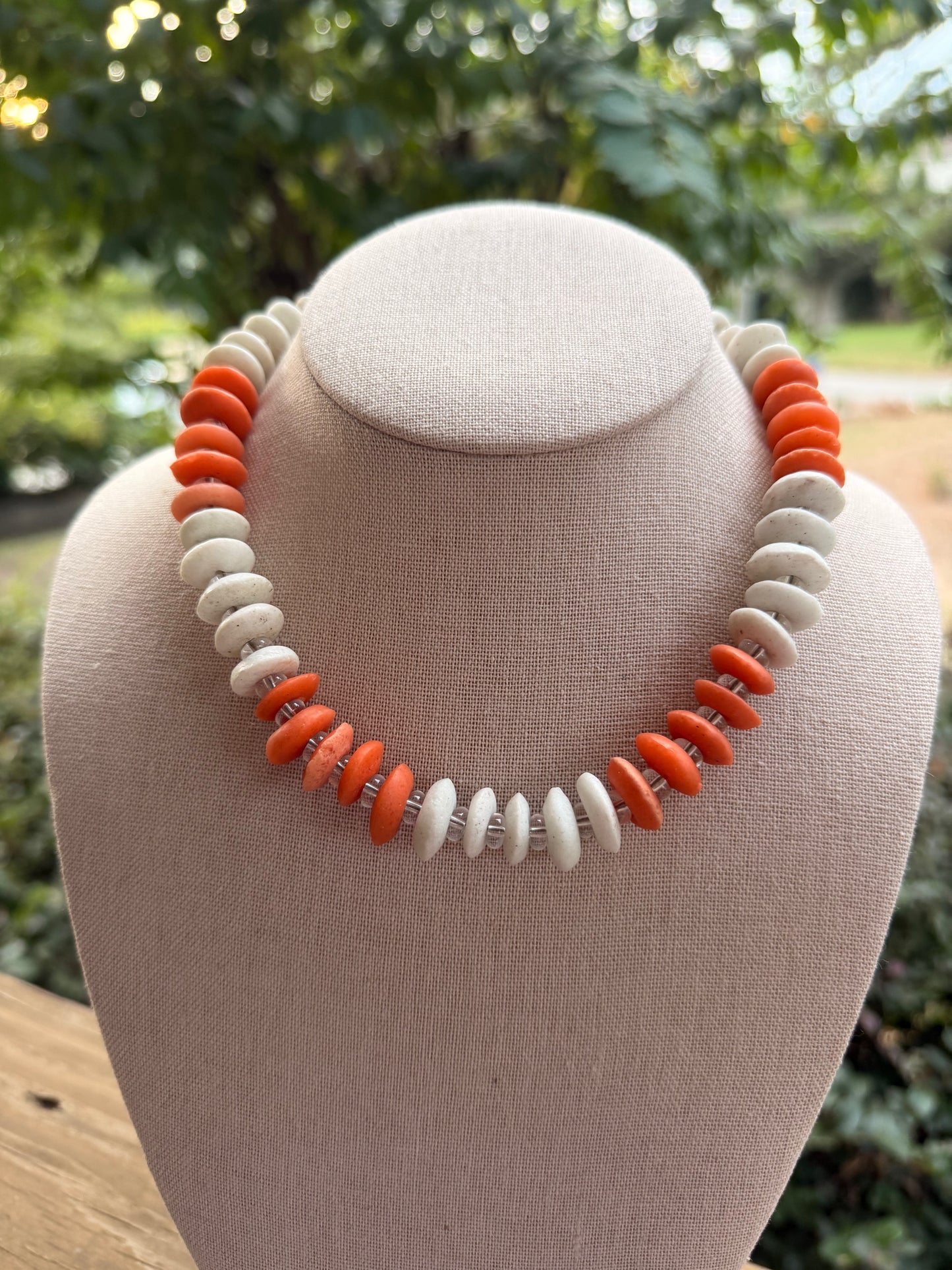 Game Day🏈: Orange and white with clear spacers
