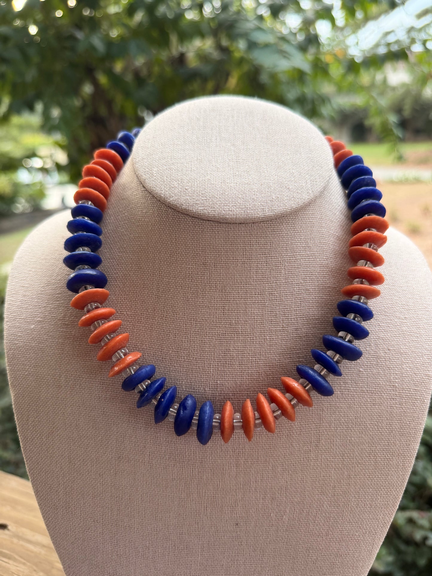 Game Day🏈: Orange and blue with clear spacers
