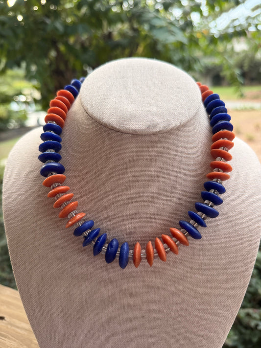 Game Day🏈: Orange and blue with clear spacers