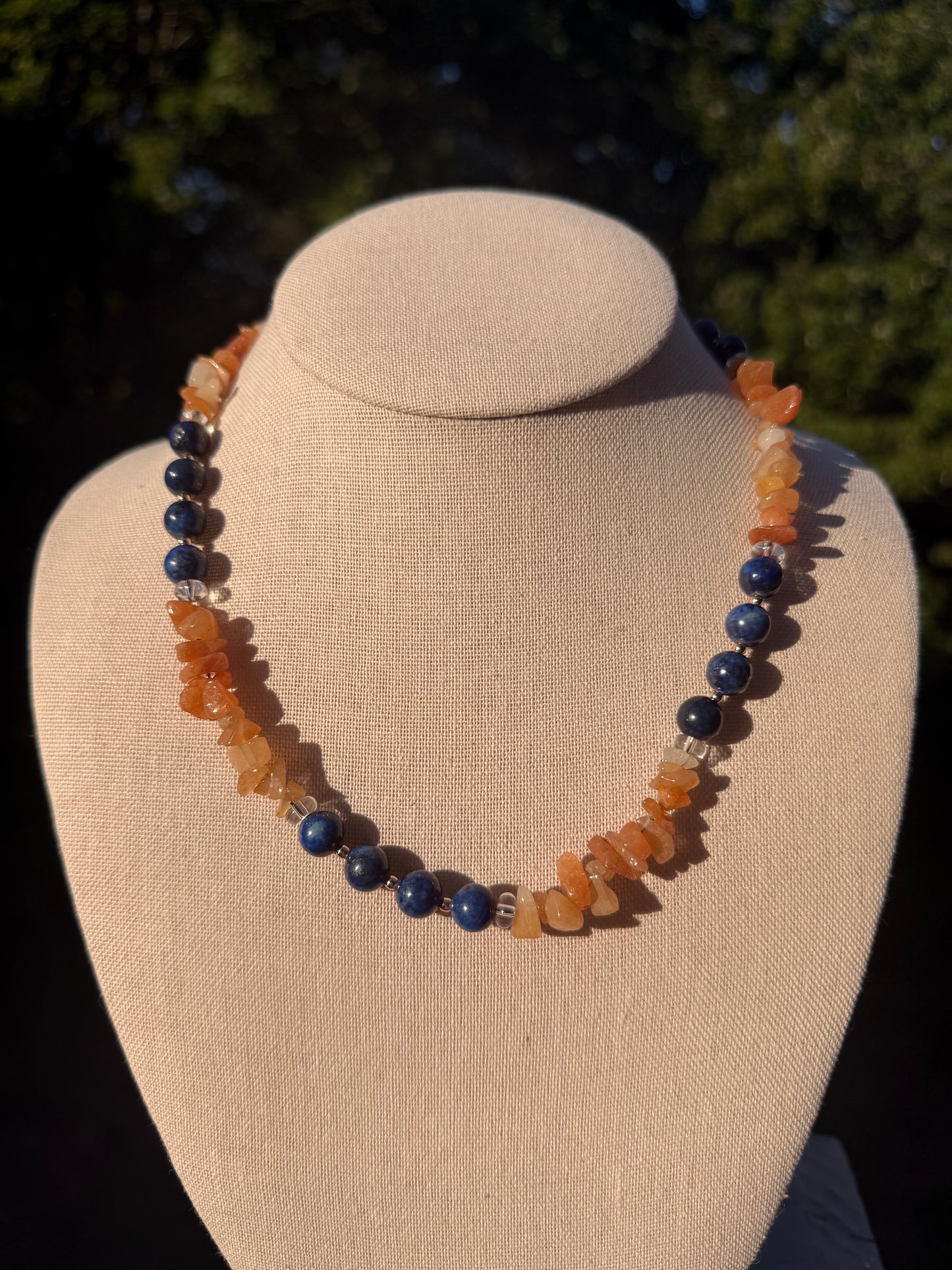 Game Day🏈: Orange rocks and navy beads