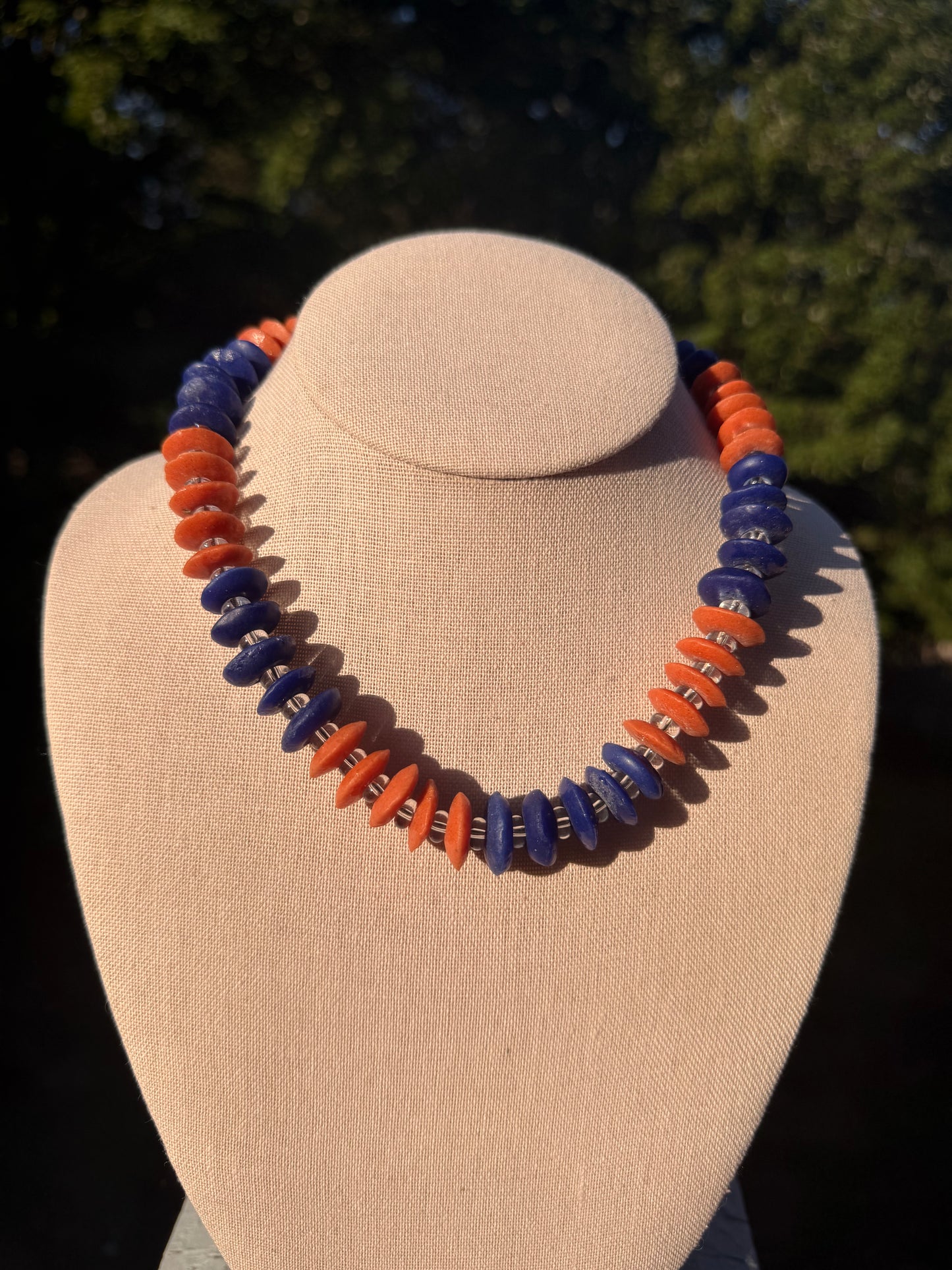Game Day🏈: Orange and blue with clear spacers