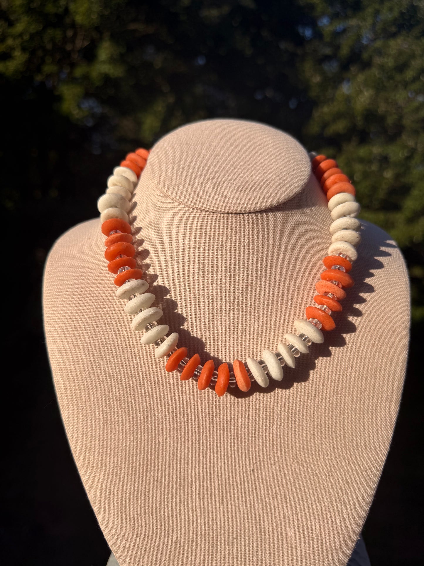 Game Day🏈: Orange and white with clear spacers