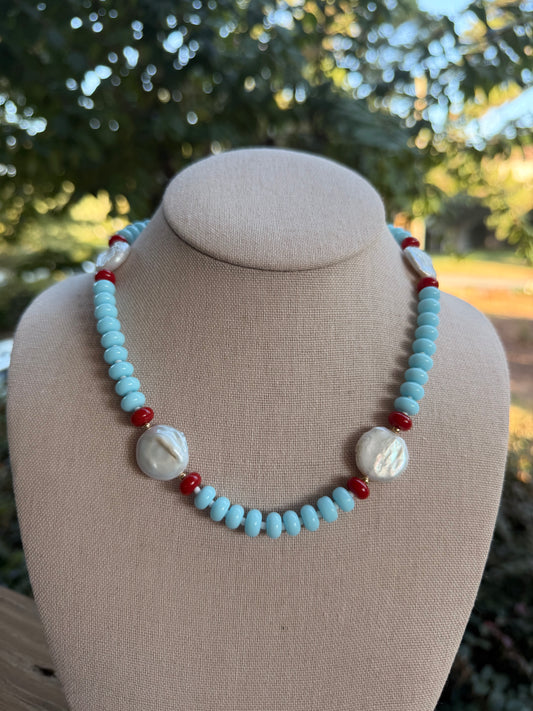 Game day🏈: blue with coin pearls
