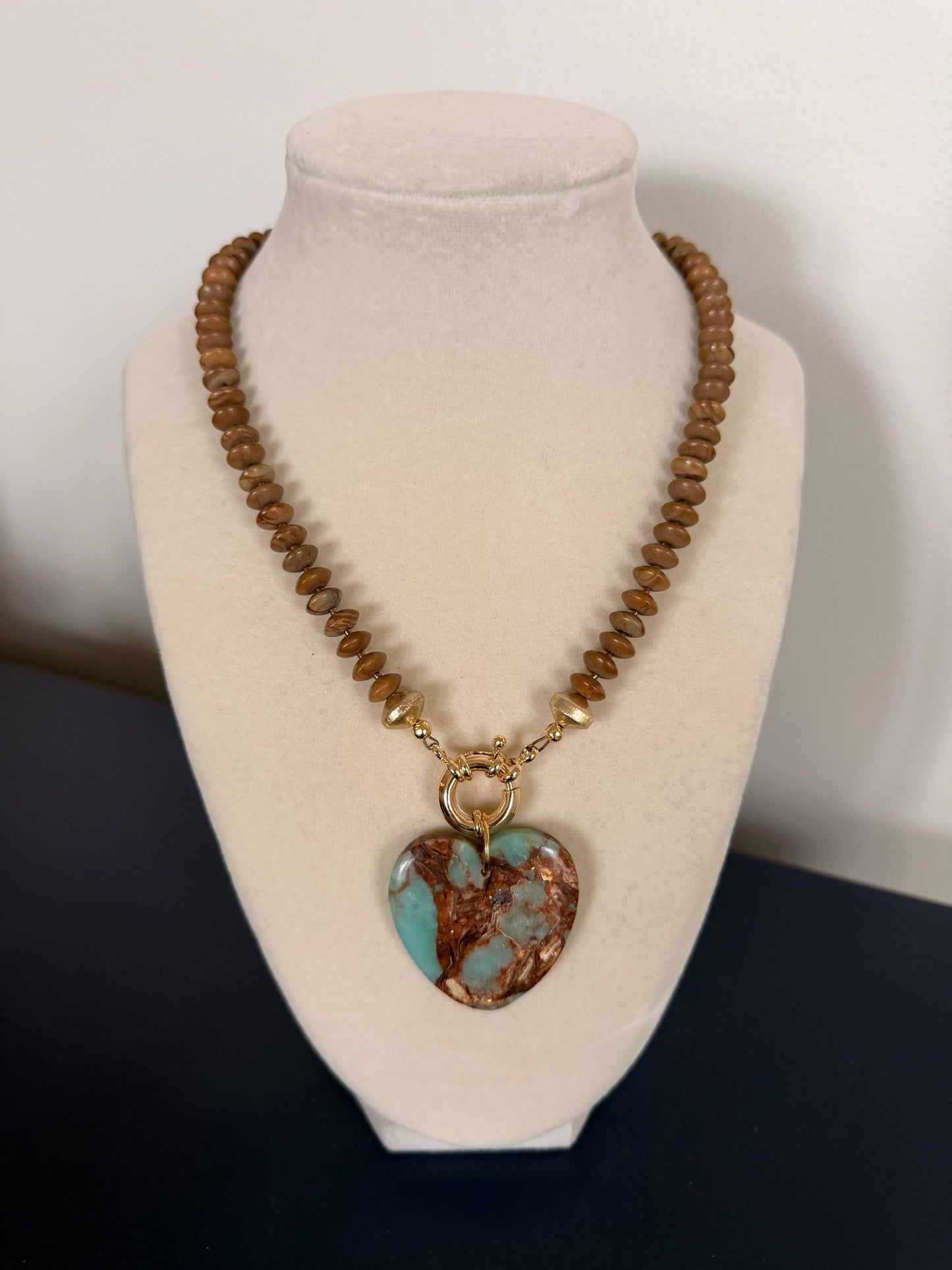 Flock: Brown with Heart Pendant