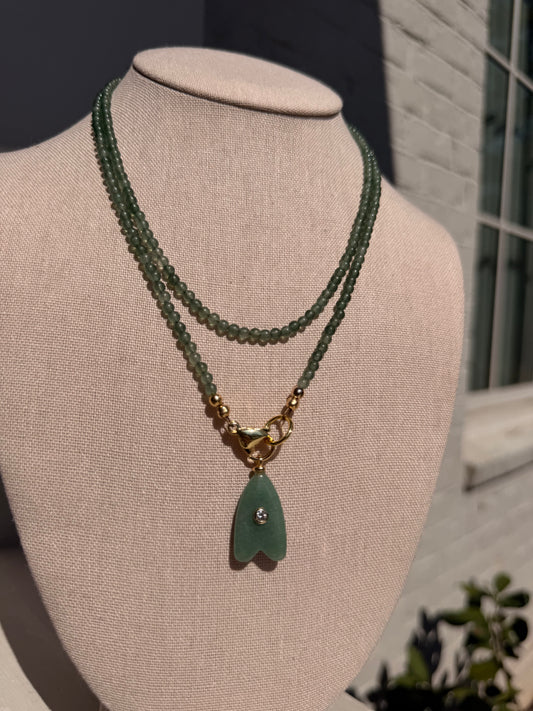 Double Wrap: light green with green pendant