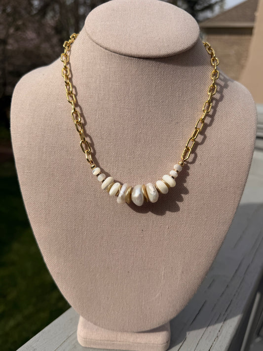 Baroque and Mother of Pearls on a chain
