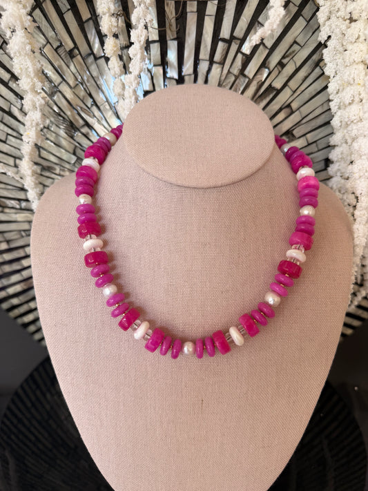 Flock: Pink with pearls and mother of pearls