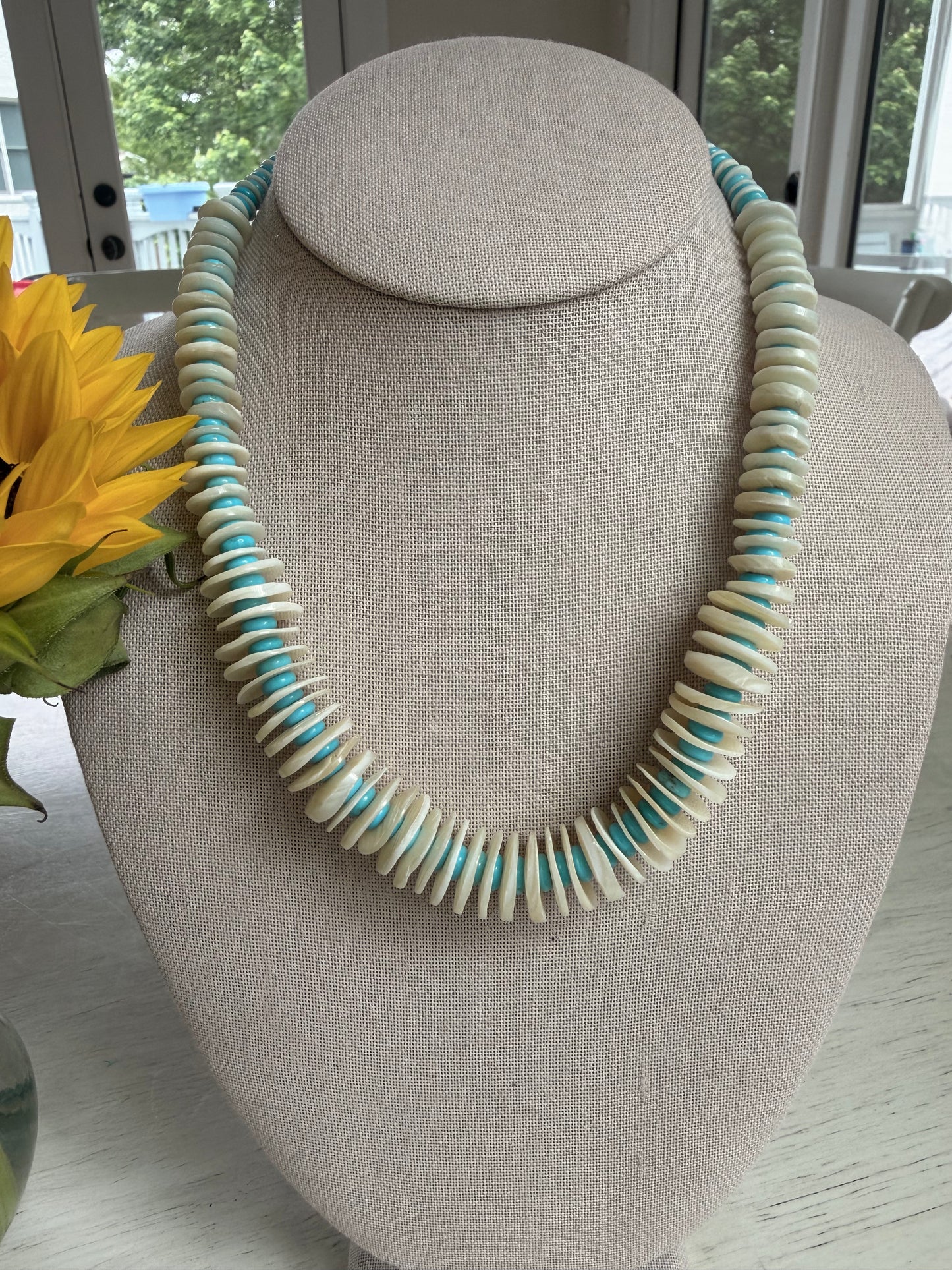 Beachy: shells with turquoise spacers