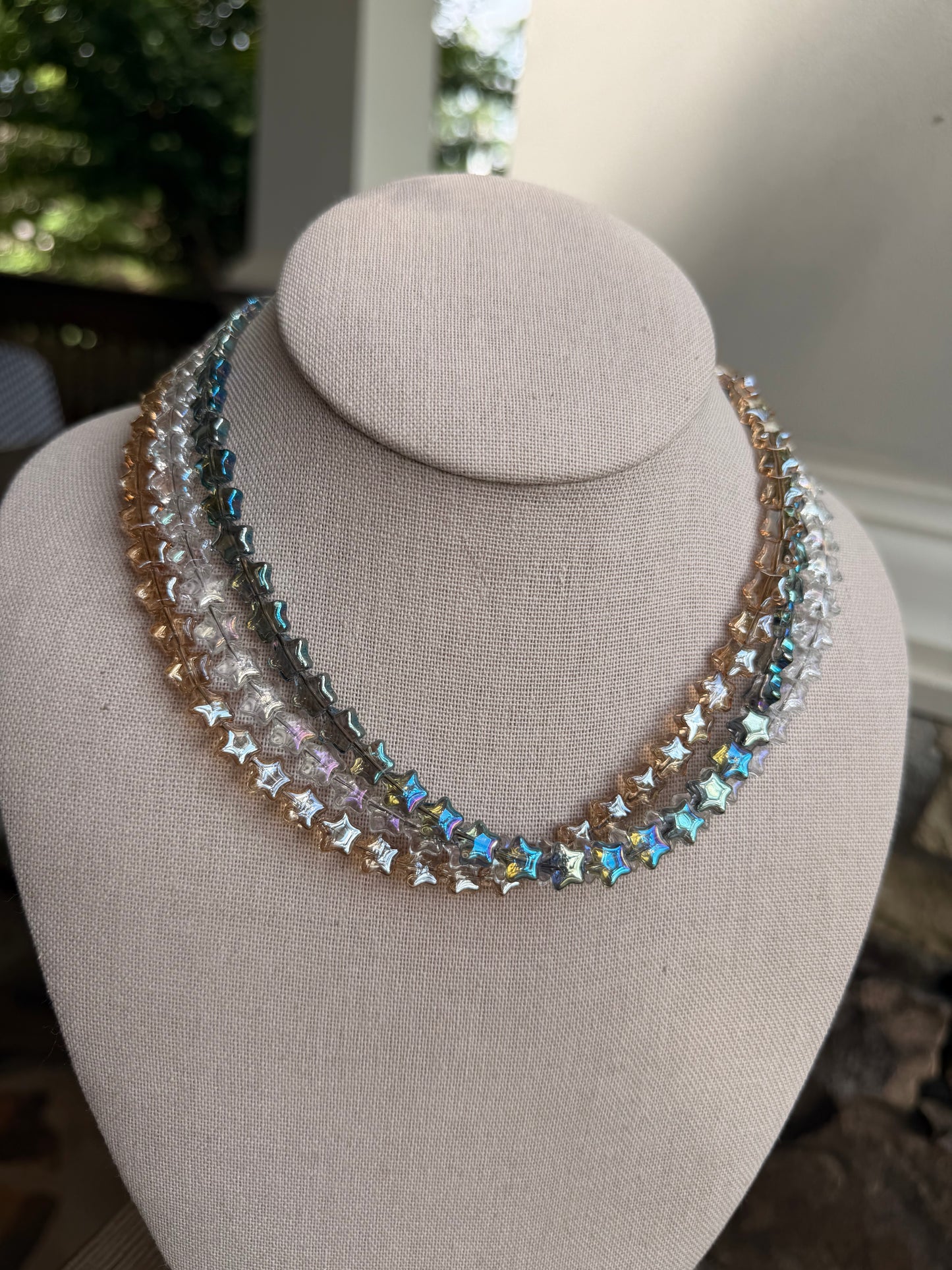 American: stars in blue, clear, or champagne