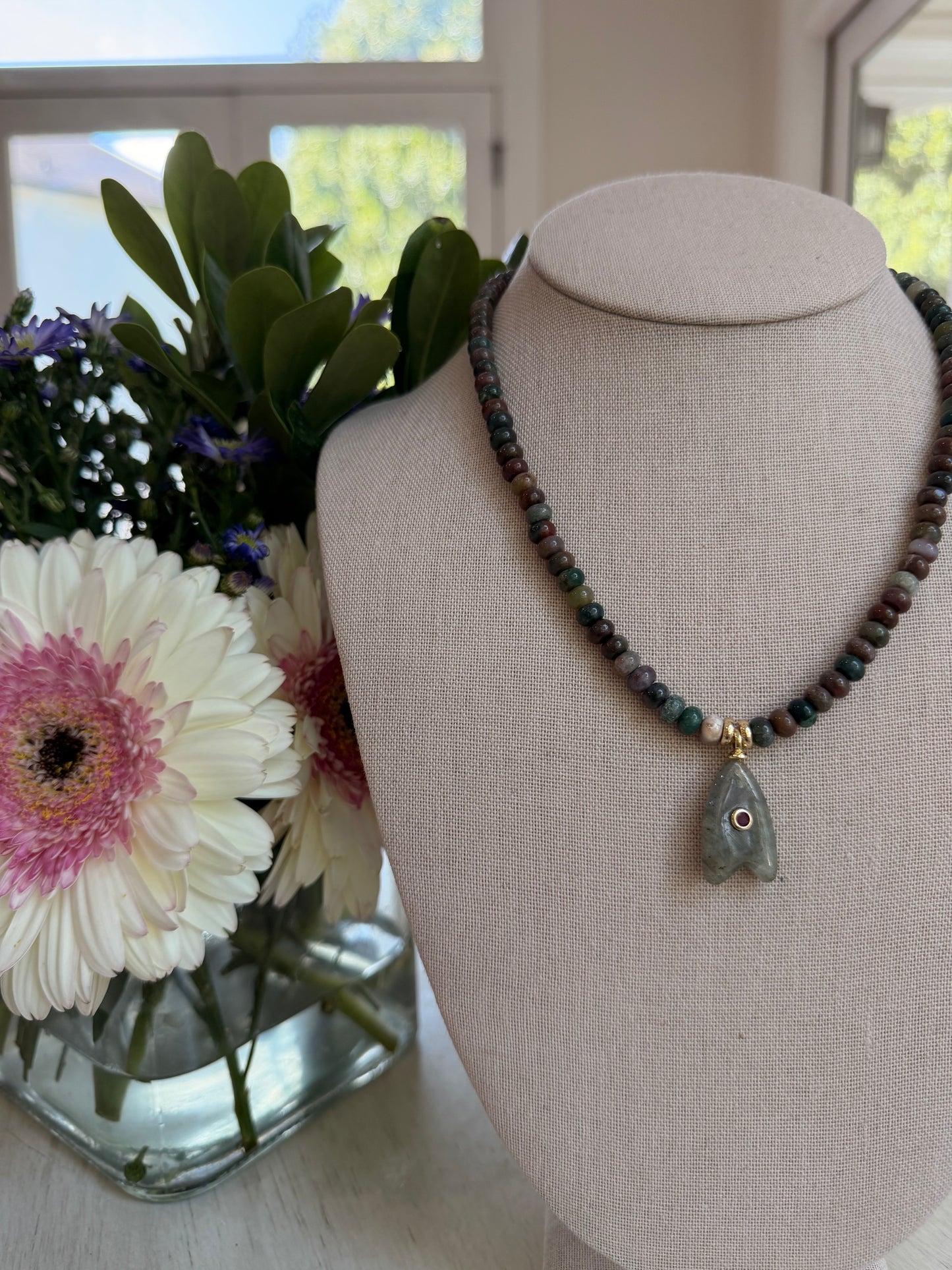 Flock: labradorite fish with fall tones