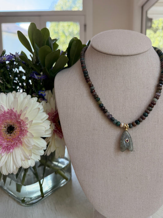 Flock: labradorite fish with fall tones