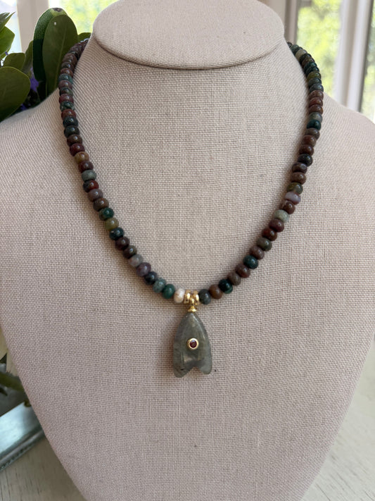 Flock: labradorite fish with fall tones